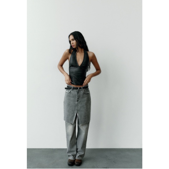 ZARA faux leather halter top - Picture 10 of 14